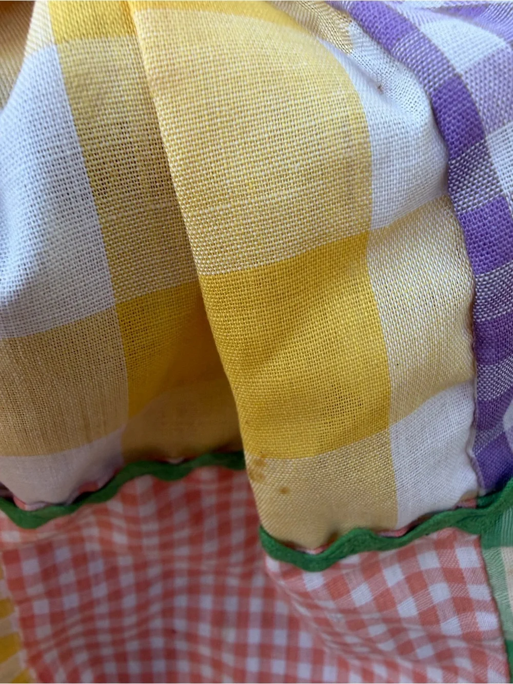 VTG 70’s Homemade Cloth Doll For Appliance Cover, Shelf Sitter Patchwork Skirt*